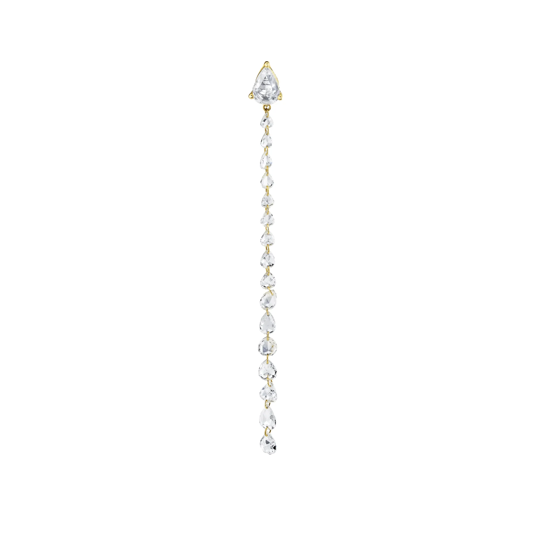 Eau de Rose Cut Diamond Iris Double Drop Earrings - Fronts | Ready to Ship