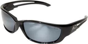 Edge Eyewear Kazbek XL GSK-XL117  Black Frame with Gasket Silver Mirror Lens Glasses