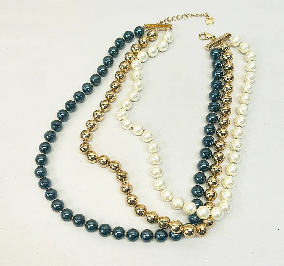 Fabric faux pearl necklace cluster set by Charter Club.