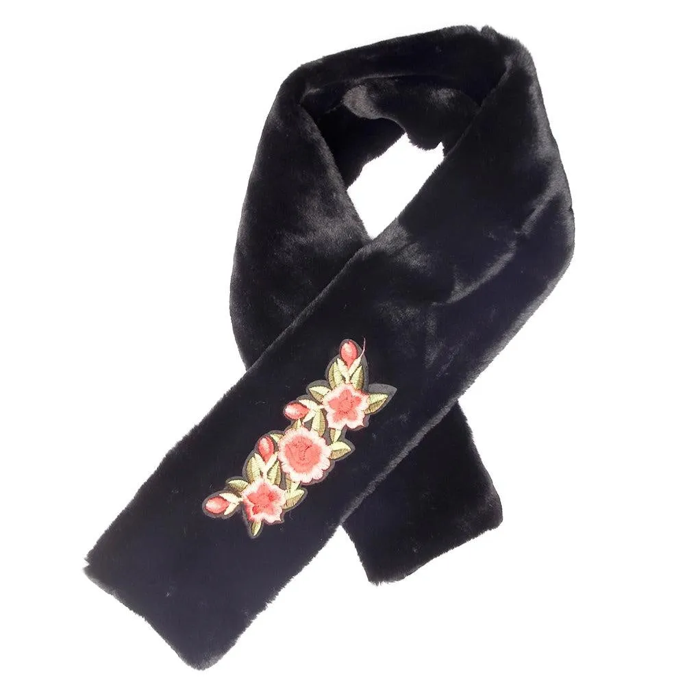 FabSeasons Black Faux Fur Fashion Neck Warmer and Scarf