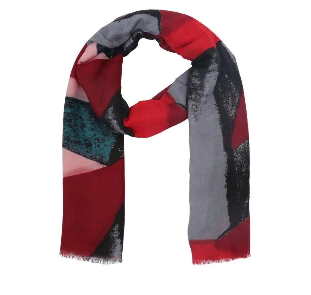 FabSeasons Pink Cotton Viscose Colorful Printed Soft & Stylish Scarf