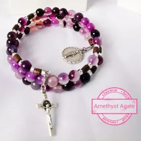 FR05 - Rosary Bracelet Amethyst Agate