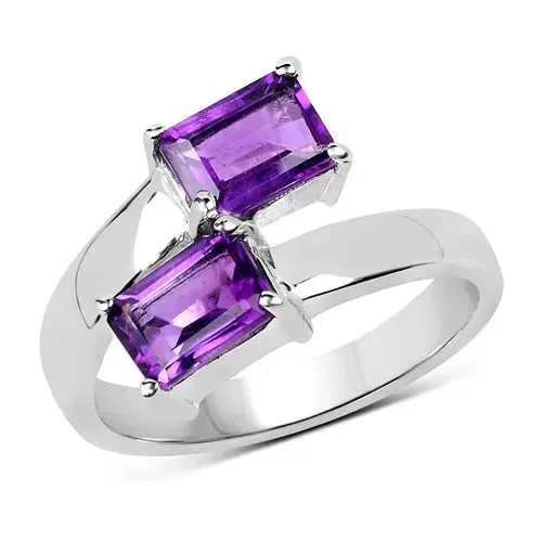 Genuine Amethyst Bypass Ring