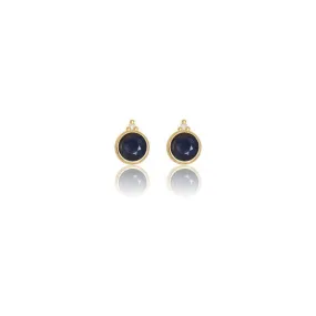 Georgini Natural Sapphire and Two Natural Diamond September Earrings - Gold