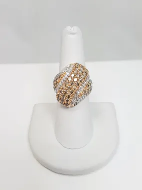 Glamorous 10k Yellow Gold Natural Diamond Custom Ring