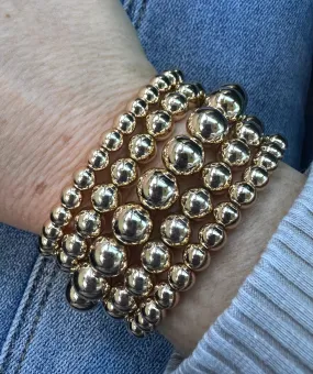 Gold Beaded Stretch Bracelet Set