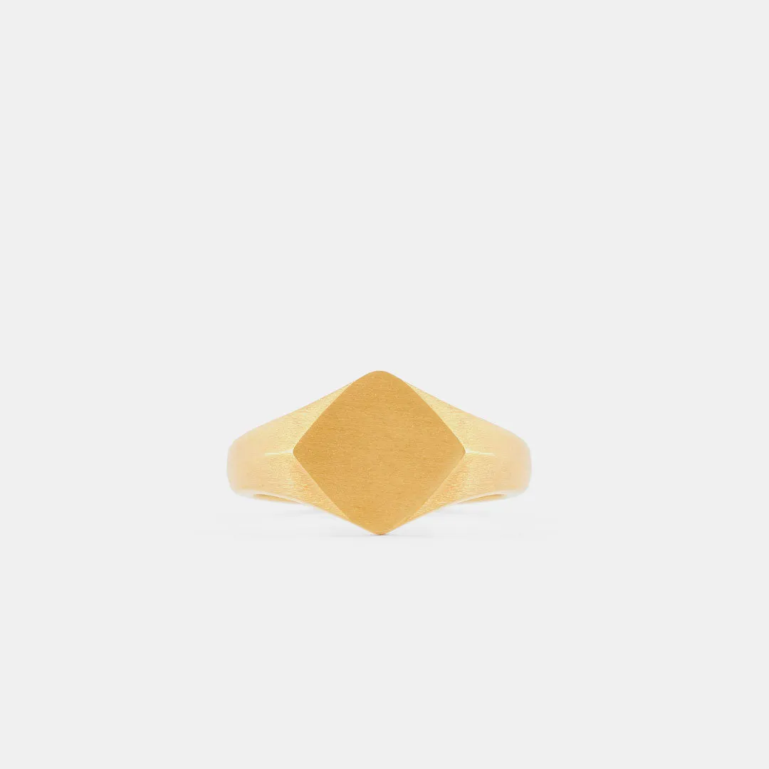 Gold Brushed Rhombus Ring