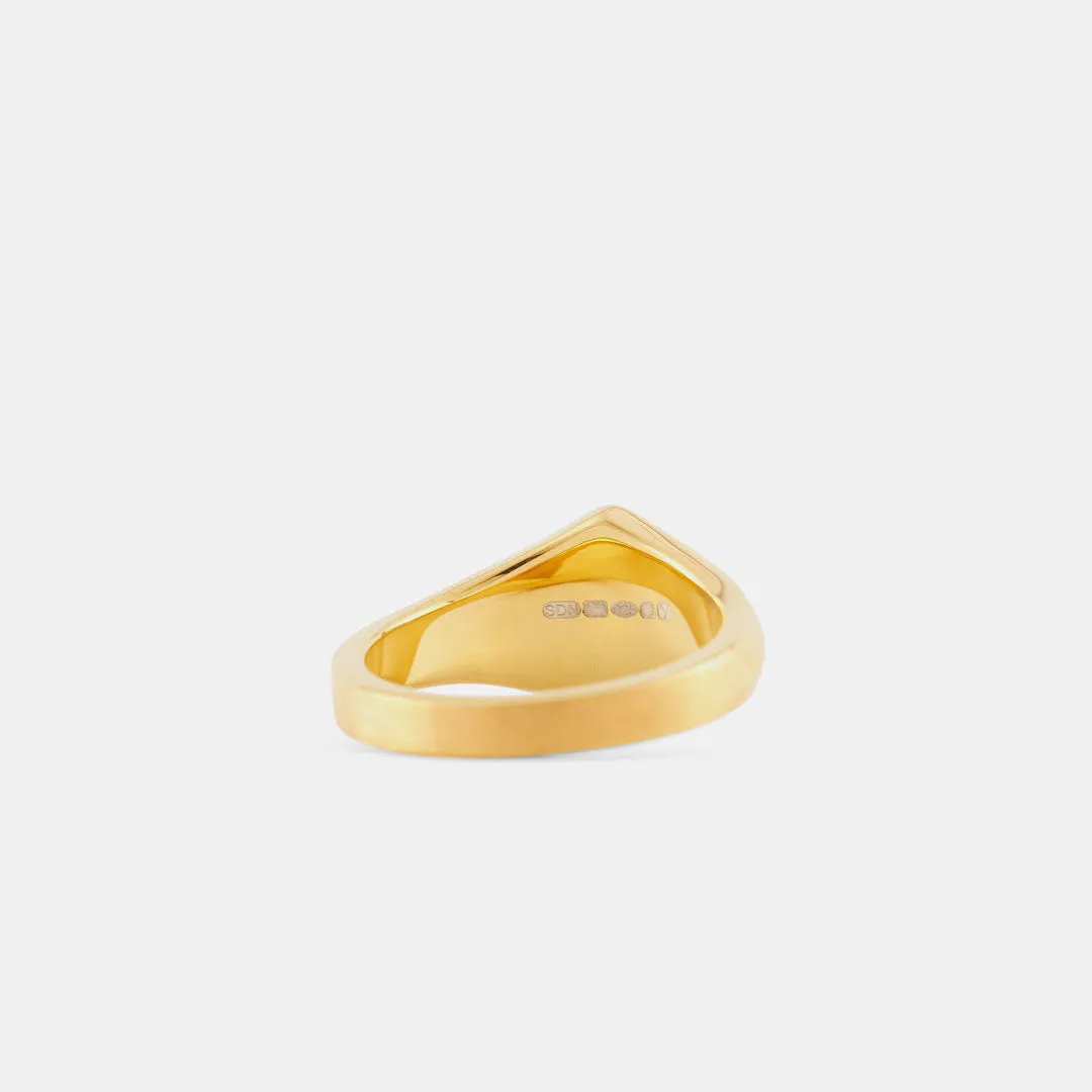 Gold Brushed Rhombus Ring