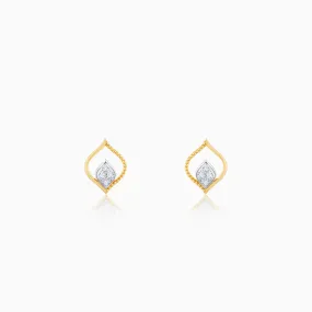 Gold Dancing Flame Diamond Earrings