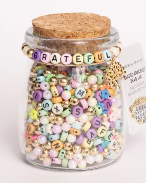 GRATEFUL Multicolor Round Letter Bead with Tree of Life Charm DIY Bead Jar