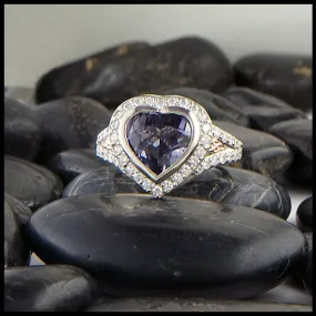 Gray Sapphire Heart Ring