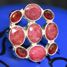 Handcrafted Rough Ruby Ring (925) Sterling Silver