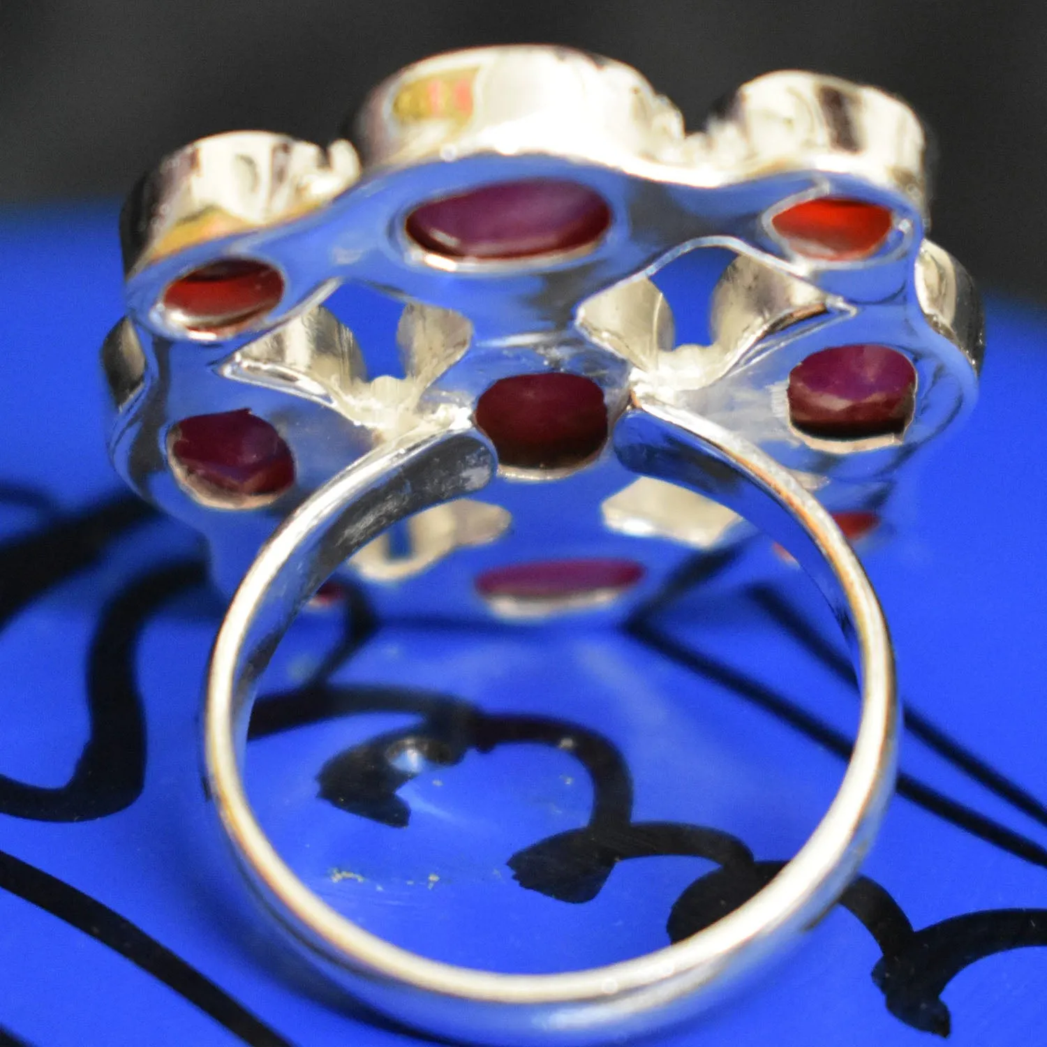 Handcrafted Rough Ruby Ring (925) Sterling Silver