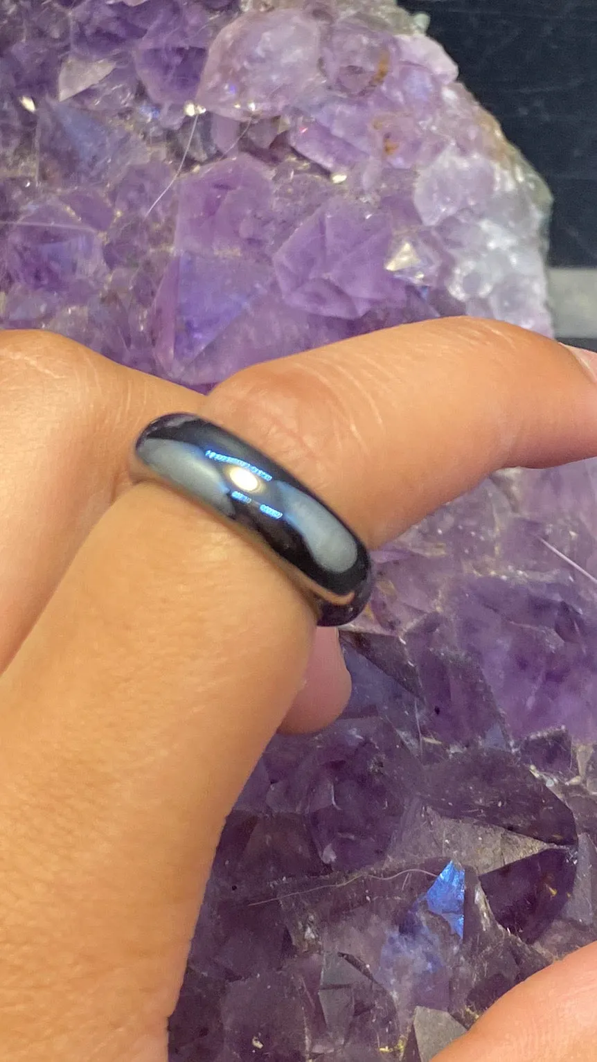 Hematite Dome Band Ring