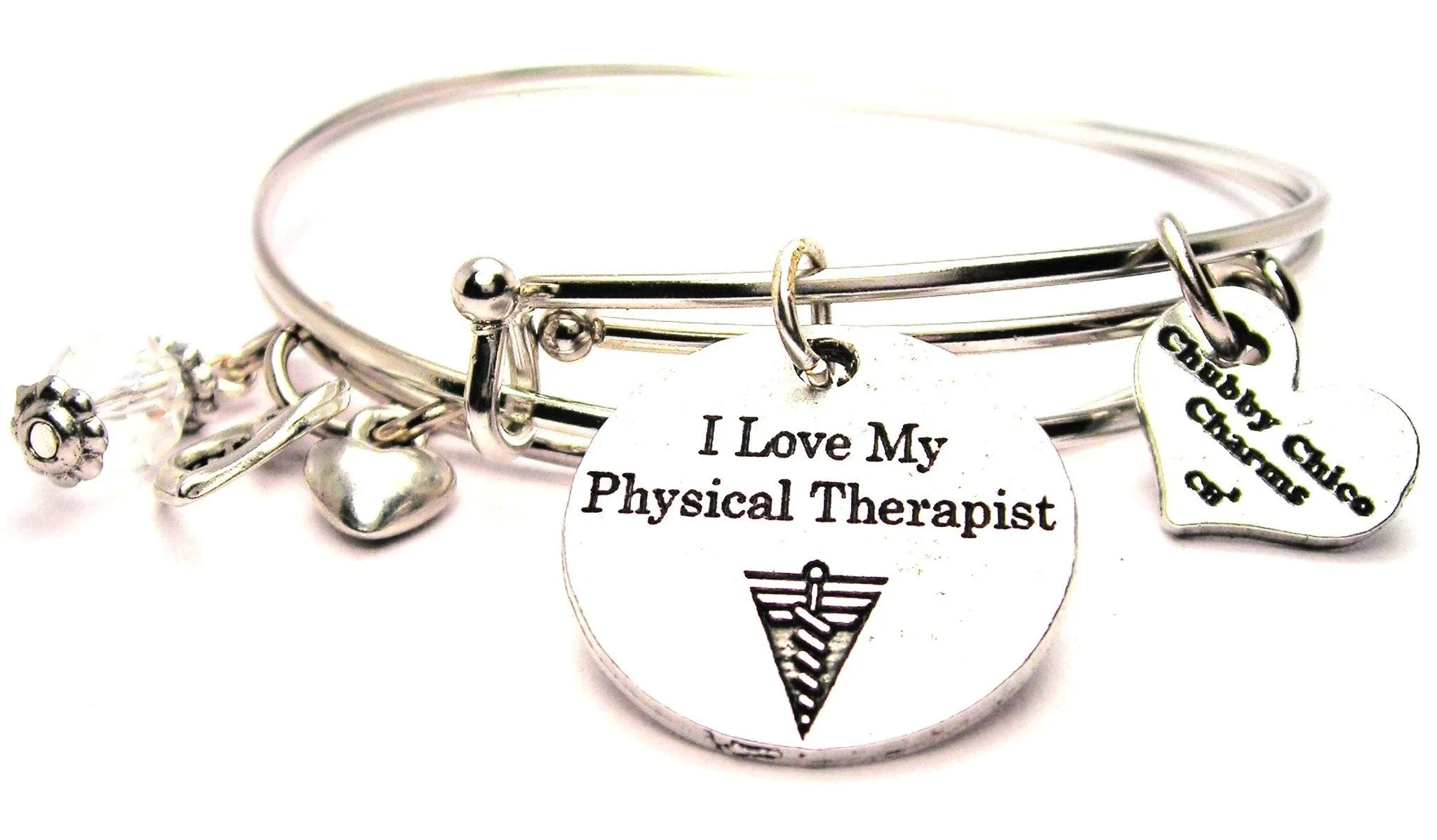 I Love My Physical Therapist Expandable Bangle Bracelet Set