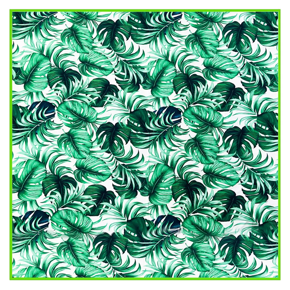 Jungle – Monstera White / Green Scarf (Neon Green)