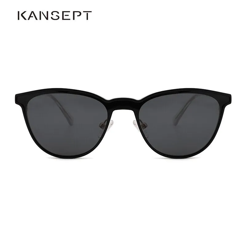 Kansept Women's Full Rim Cat Eye Acetate Eyeglasses Clip On Sunglasses Dp33104