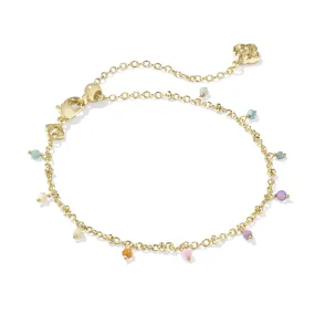 Kendra Scott | Camry Gold Beaded Delicate Chain Bracelet in Pastel Mix