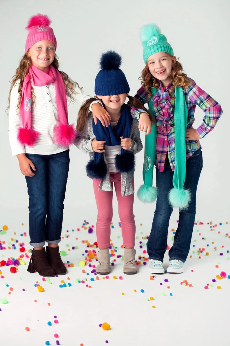 Kids Pom Pom Scarf