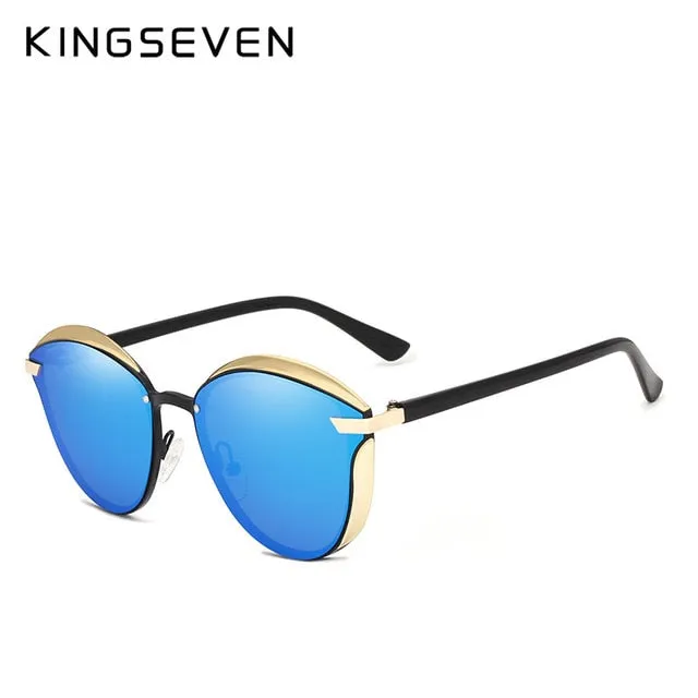 Kingseven Brand Design Cat Eye Sunglasses Women Polarized Alloy Frame Tr90 N-7824F1