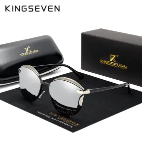 Kingseven Brand Design Cat Eye Sunglasses Women Polarized Alloy Frame Tr90 N-7824F1