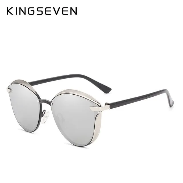 Kingseven Brand Design Cat Eye Sunglasses Women Polarized Alloy Frame Tr90 N-7824F1