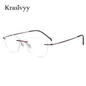 Krasivyy Women's Rimless Glasses Square Screwless Titanium Eyeglasses Kr16007