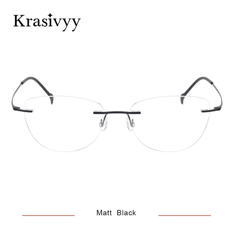 Krasivyy Women's Rimless Glasses Square Screwless Titanium Eyeglasses Kr16007