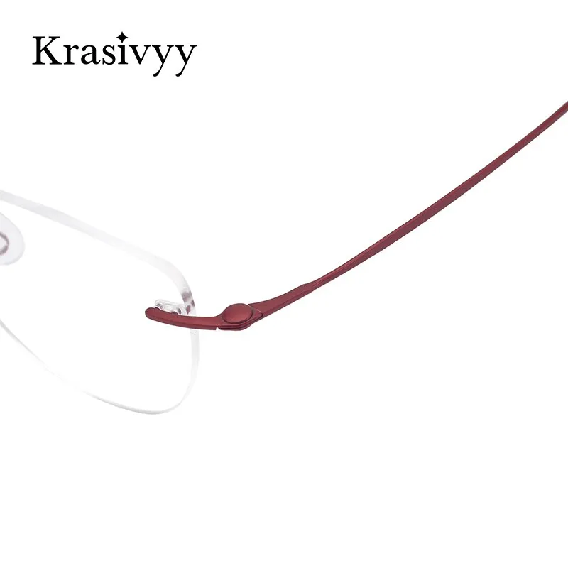 Krasivyy Women's Rimless Glasses Square Screwless Titanium Eyeglasses Kr16007