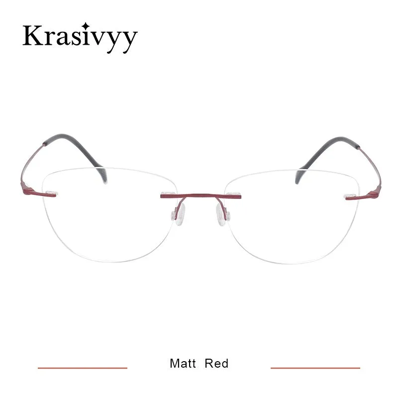 Krasivyy Women's Rimless Glasses Square Screwless Titanium Eyeglasses Kr16007