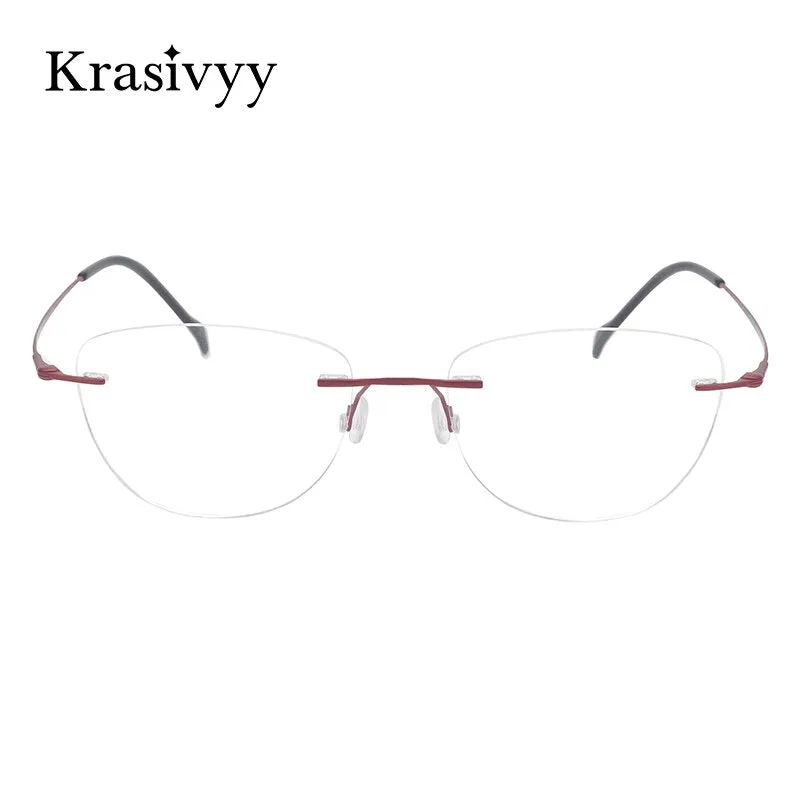 Krasivyy Women's Rimless Glasses Square Screwless Titanium Eyeglasses Kr16007