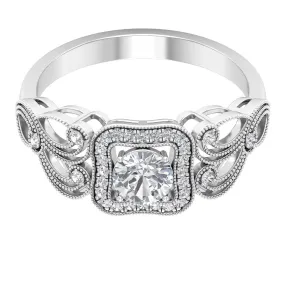 Lab Grown Diamond Vintage Inspired Engagement Ring