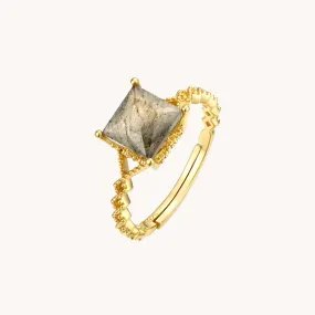 Labradorite Gold Adjustable Ring