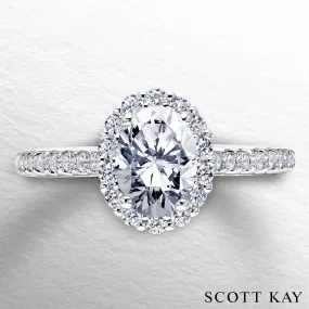 Luminaire Oval Halo Engagement Ring