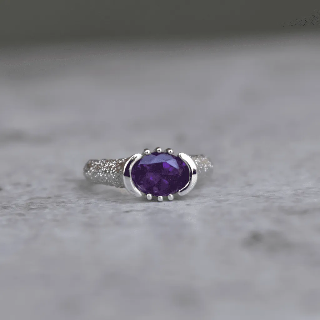 Luminous Texture - Amethyst Ring