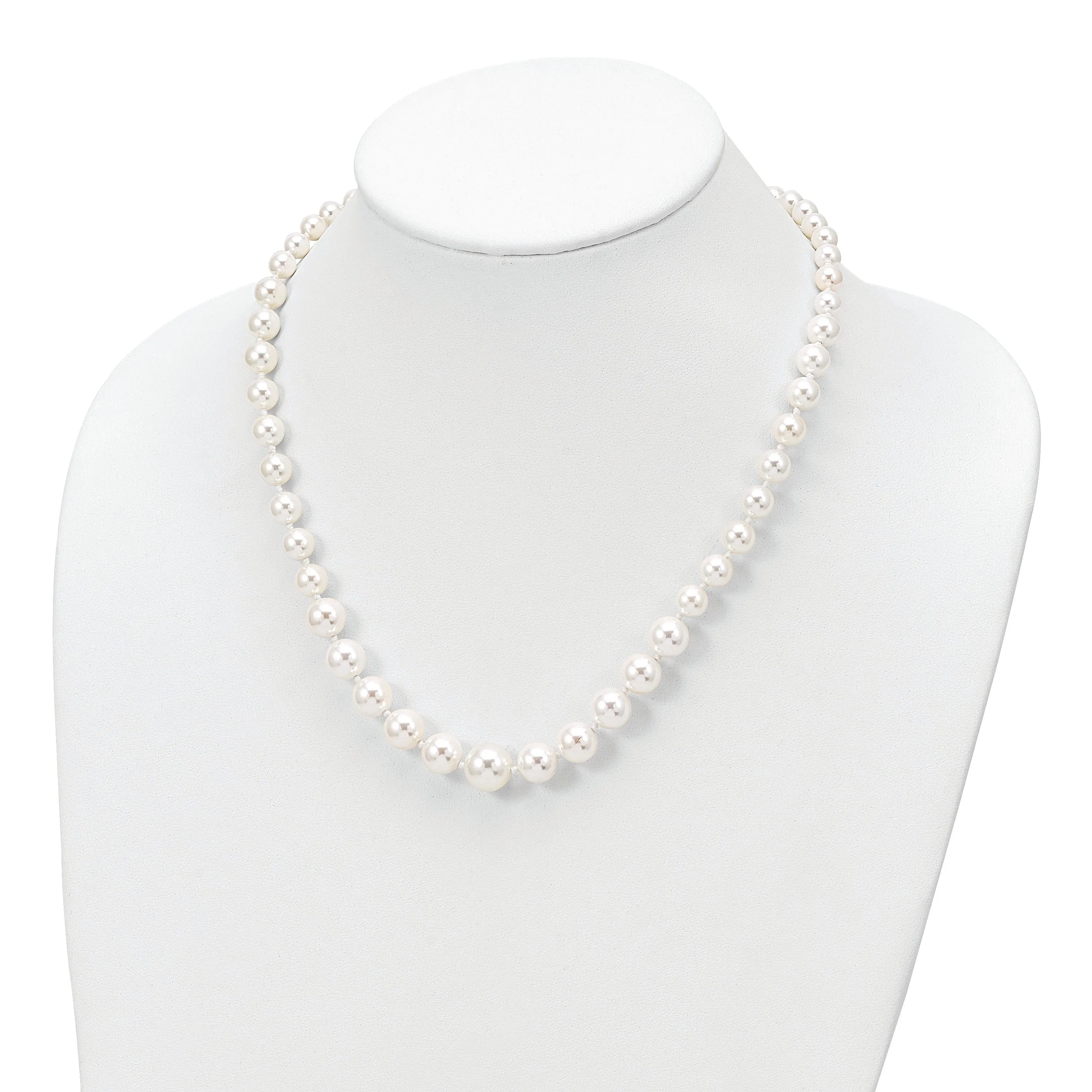 Majestik Graduated White Shell Pearl Necklace