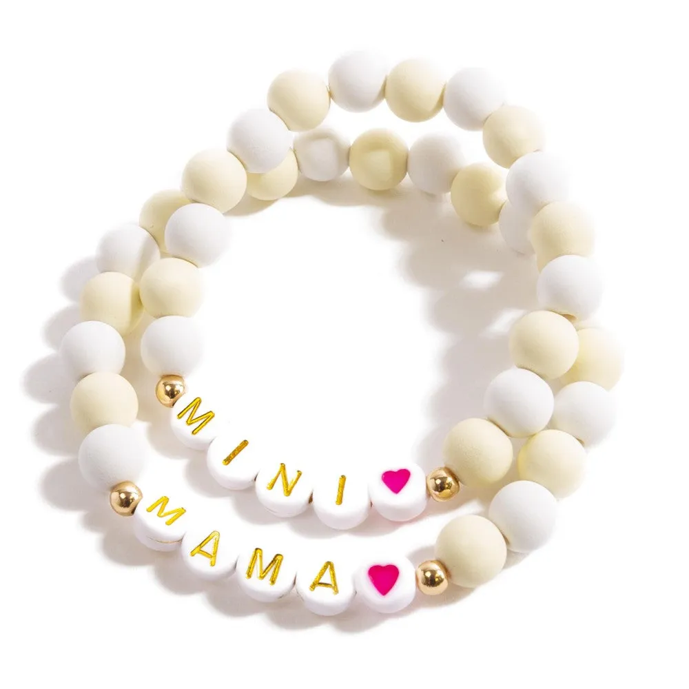 MAMA AND MINI BEADED BRACELET SET