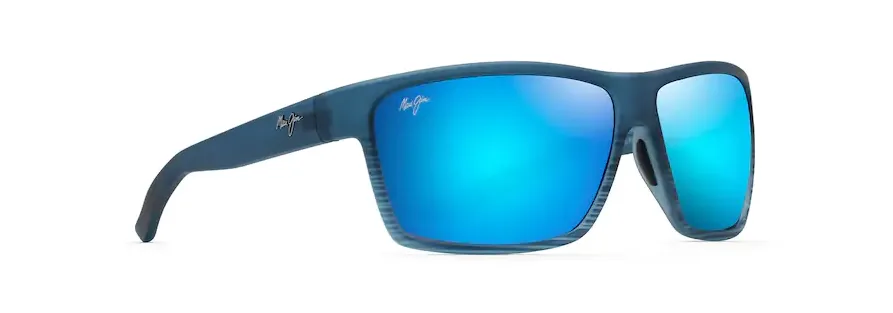 Maui Jim Alenuihaha Blue Black Stripe Frame - Blue Hawaii Lens - Polarized Sunglasses