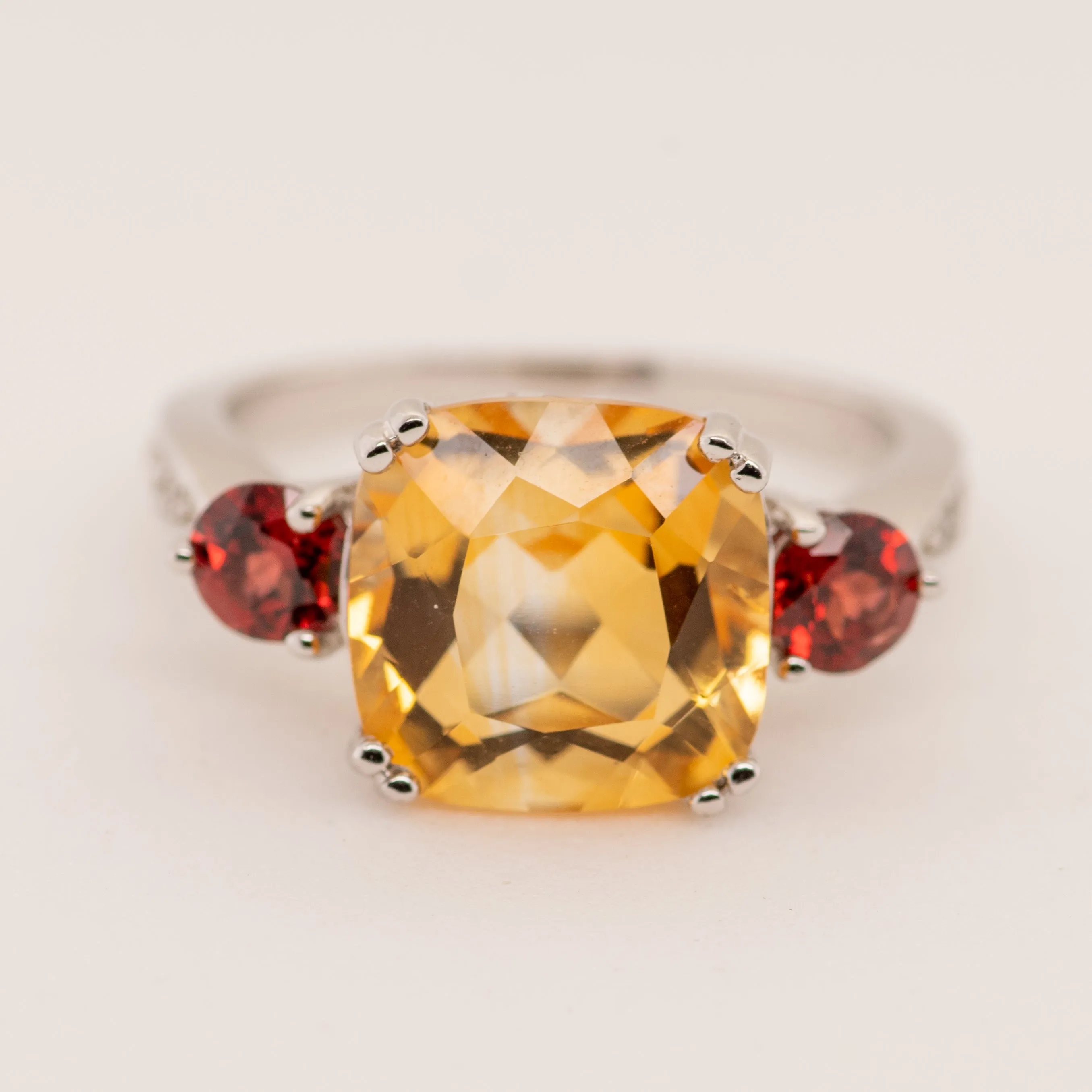 Melina Citrine Garnet Ring