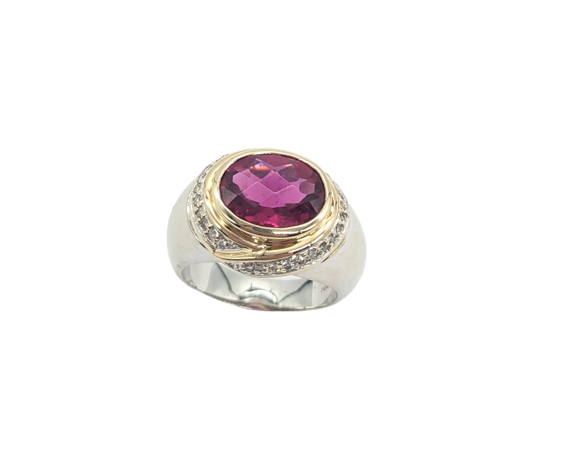 Men's Rubellite and Diamond Fashion Ring