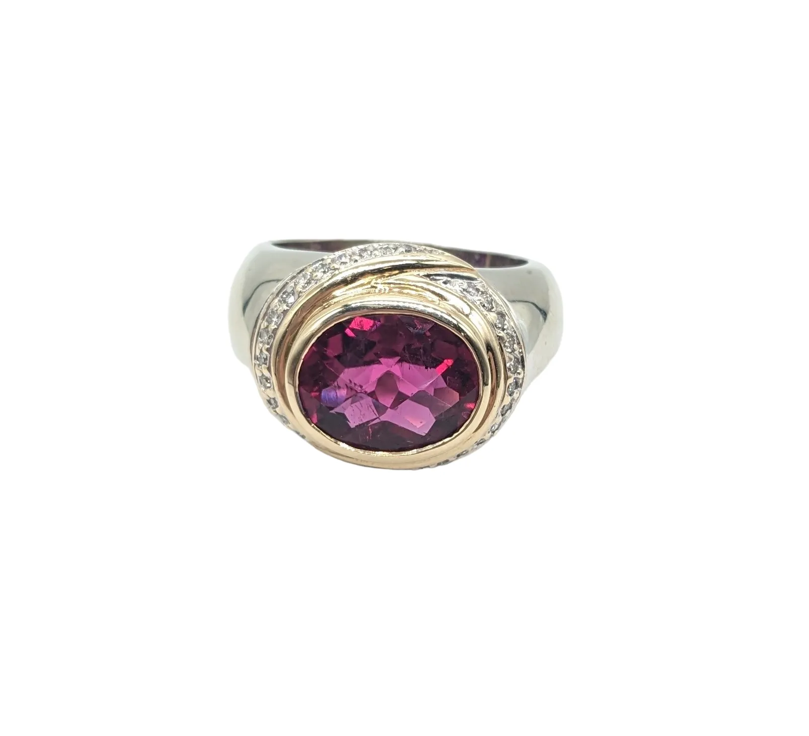 Men's Rubellite and Diamond Fashion Ring