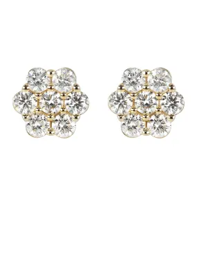 Mens Stud Diamond Earrings | 2.53 Carats 14K Yellow Gold