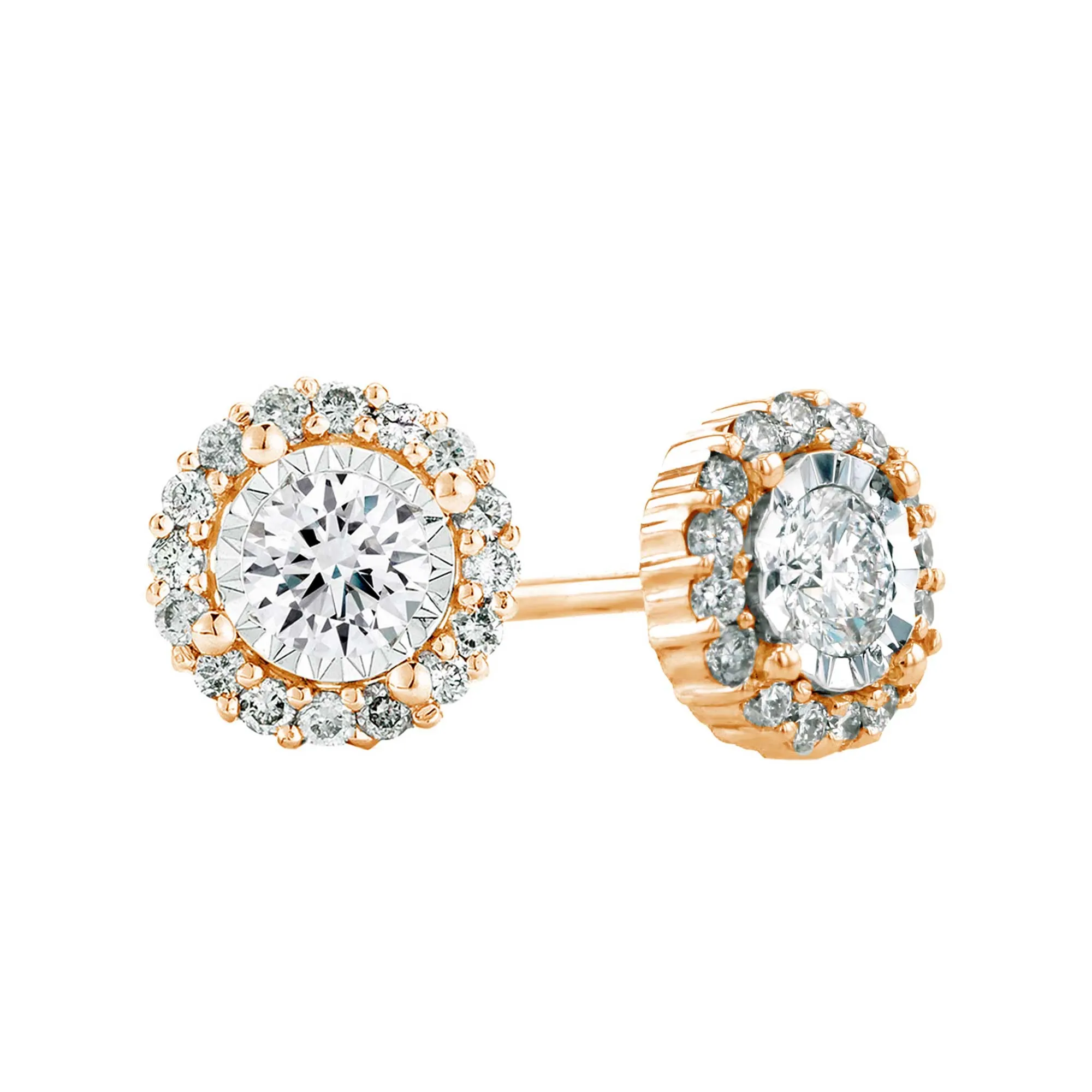 Mirage Halo Diamond Stud Earrings 1/4ct