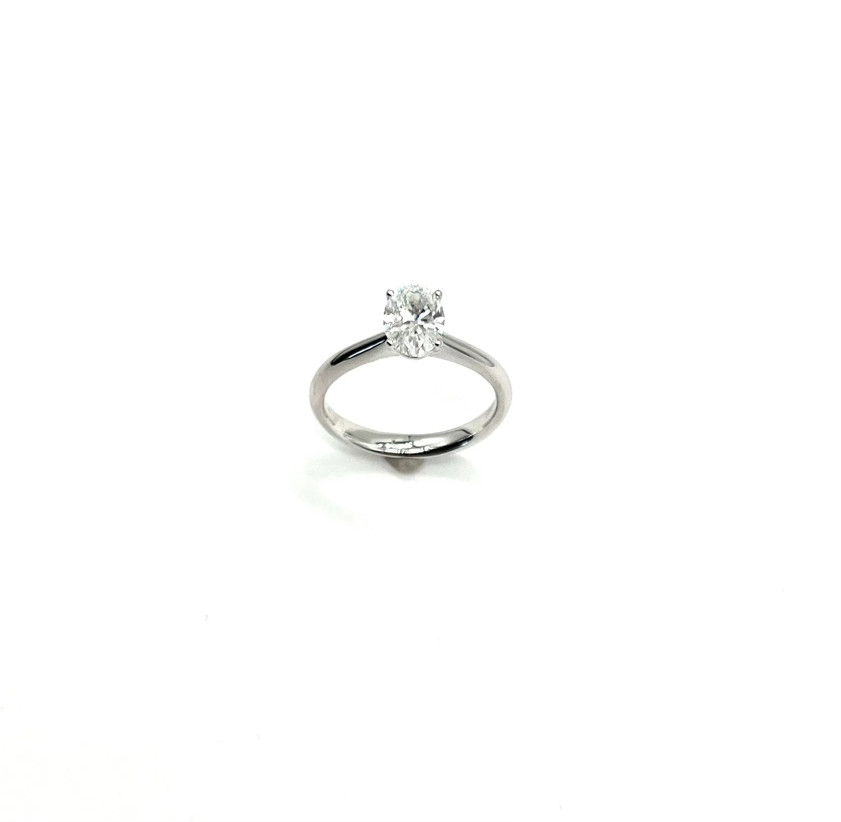 Natural 1 Carat Diamond Platinum Solitaire Engagement Ring