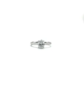 Natural 1 Carat Diamond Platinum Solitaire Engagement Ring