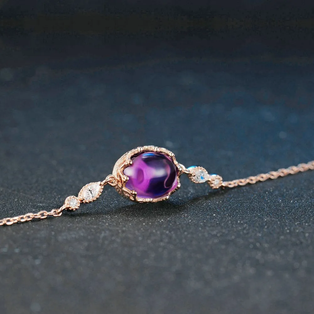 Natural amethyst rose gold bracelet