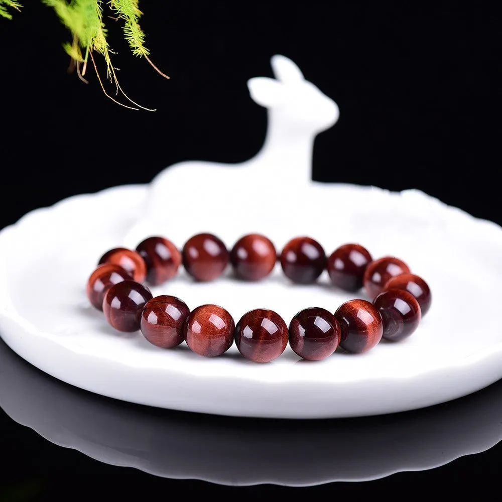 Natural Red Tiger Eye Bracelet for Men