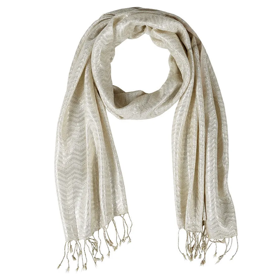 Neck Scarf Creme Gold Shimmer