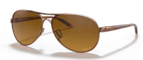 Oakley Womens Feedback Aviator Rose Gold Frame - Brown Gradient Lens - Polarized Sunglasses