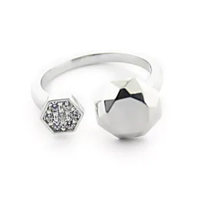 Open Ring Sterling Silver CZ